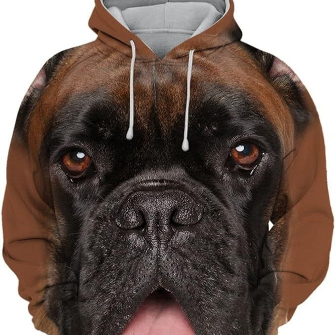 Mens Polyester Heat-Transfer Dog Hoodie