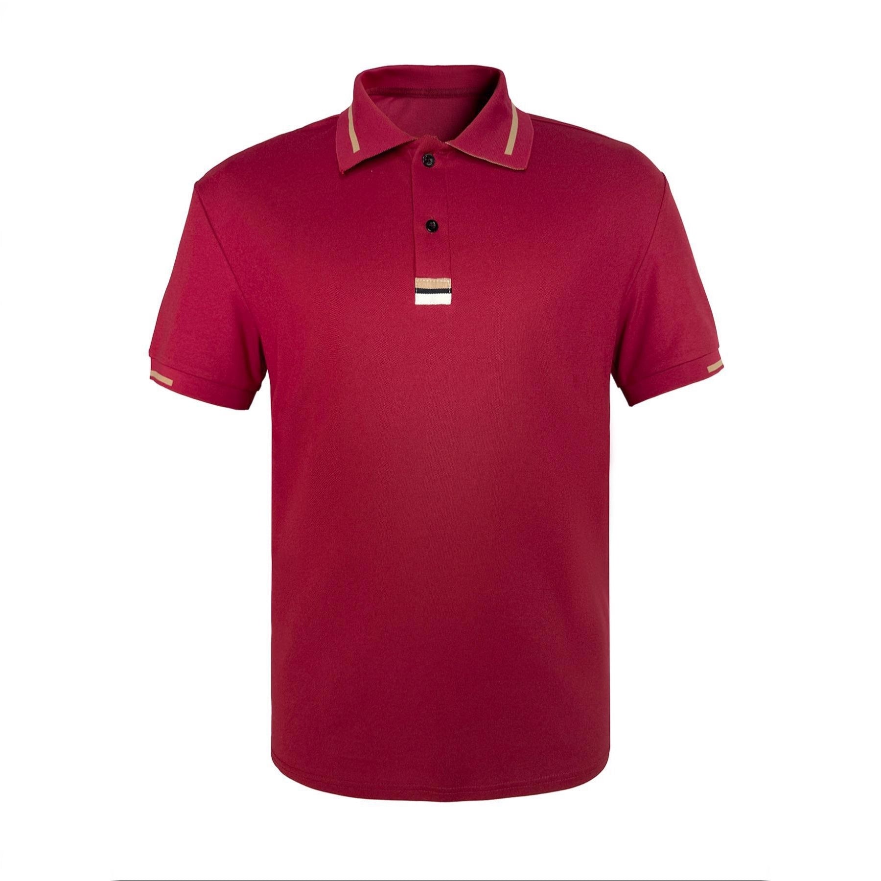 Mens Casual Short-sleeve Polo Shirt With A Turn-down Collar