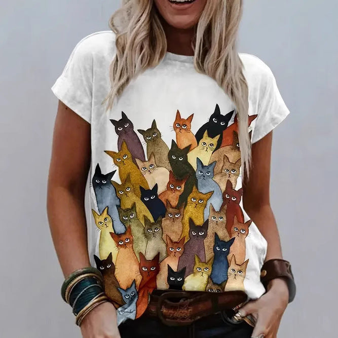 Fashionable Casual Versatile High-quality Crew-neck Short-sleeve T-shirt