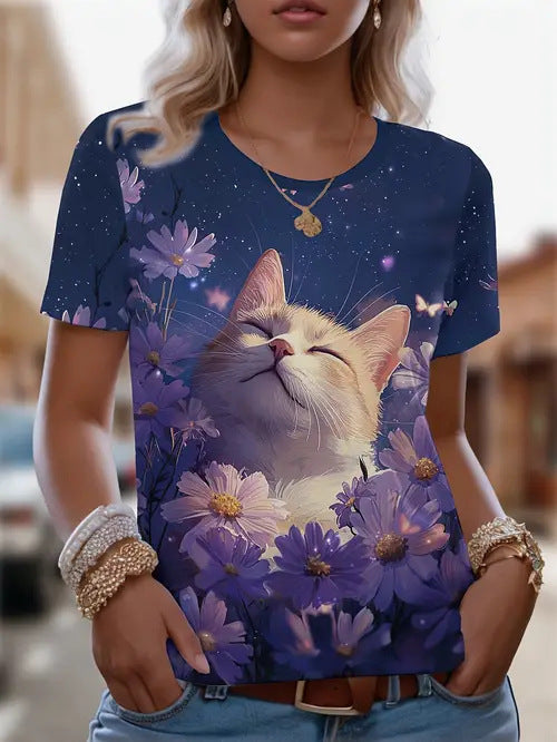 Fashionable Casual Versatile High-quality Crew-neck Short-sleeve T-shirt