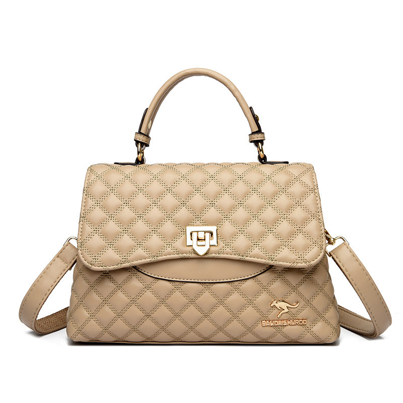 Fashionable Versatile Diamond-quilted Crossbody Shoulder Bag