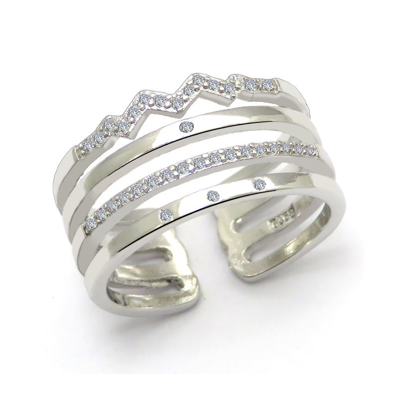 Luxury Multi-Layer Hollow Micro-Set Rose Gold Ring For Women