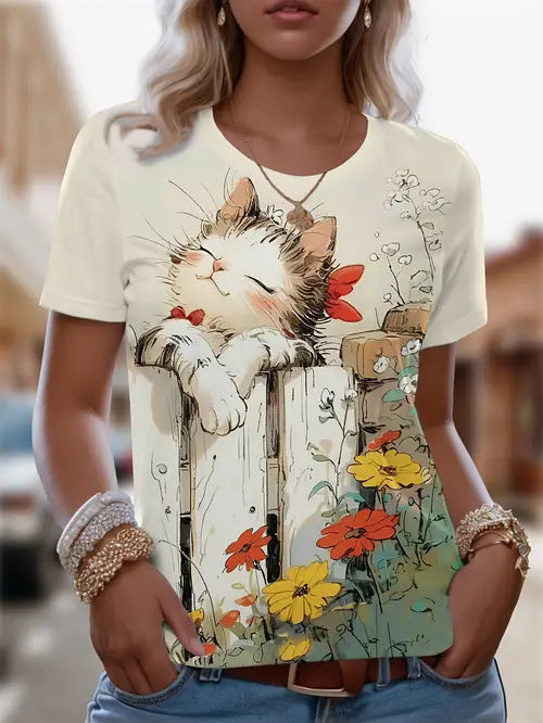 Fashionable Casual Versatile High-quality Crew-neck Short-sleeve T-shirt