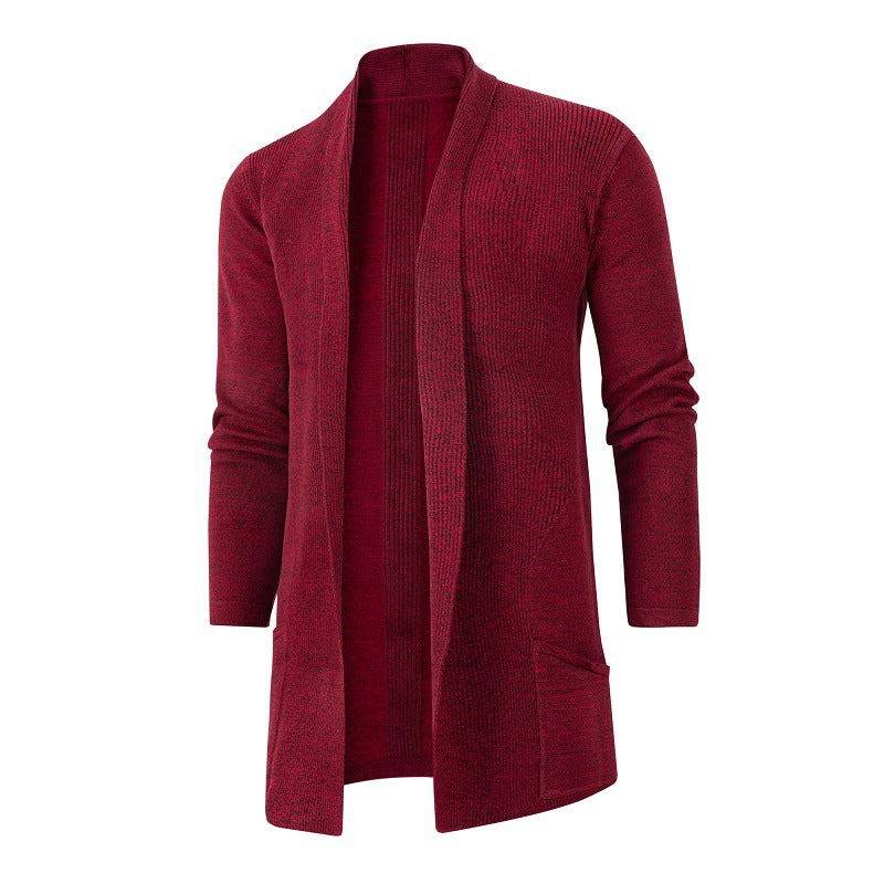 Mens Slim-Fit Plus-Size Knitted Cardigan Coat