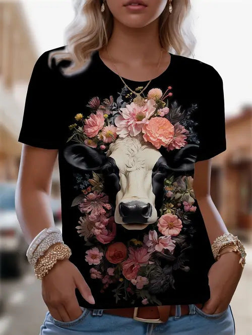 Fashionable Casual Versatile High-quality Crew-neck Short-sleeve T-shirt