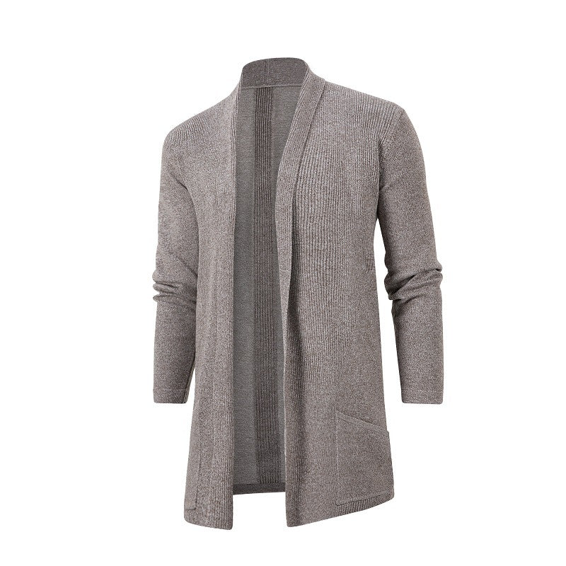 Mens Slim-Fit Plus-Size Knitted Cardigan Coat
