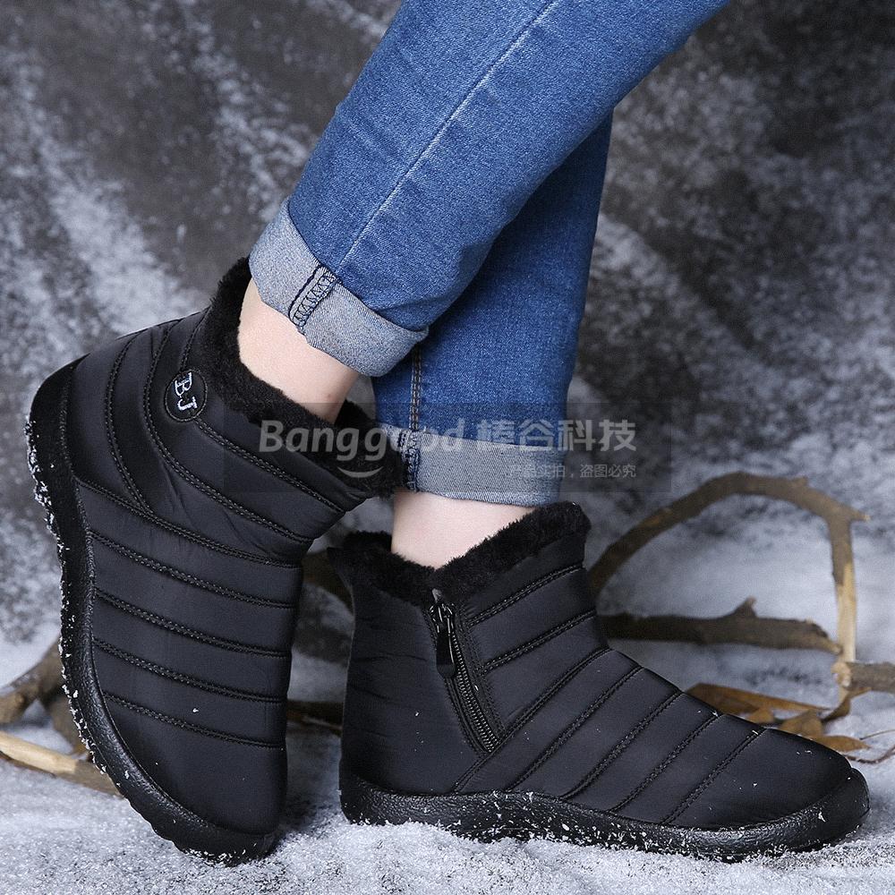 Womens Waterproof Mid-Calf Zip Snow Boots For Fall And Winter