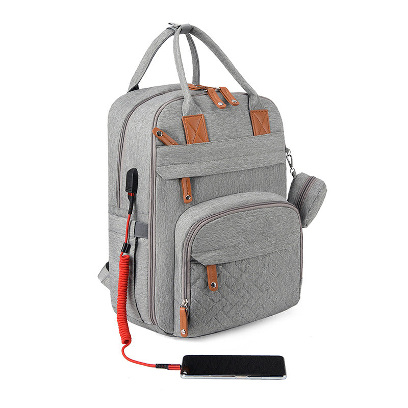 Multi-functional USB-charging Stroller Bag With Separate Dry And Wet Compartments