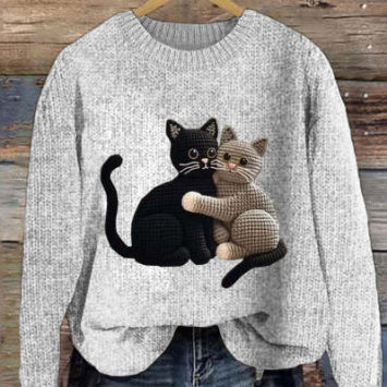 A Stylish High-end Pullover With A Relaxed Fit A Crew Neck, And Trendy Long Sleeves