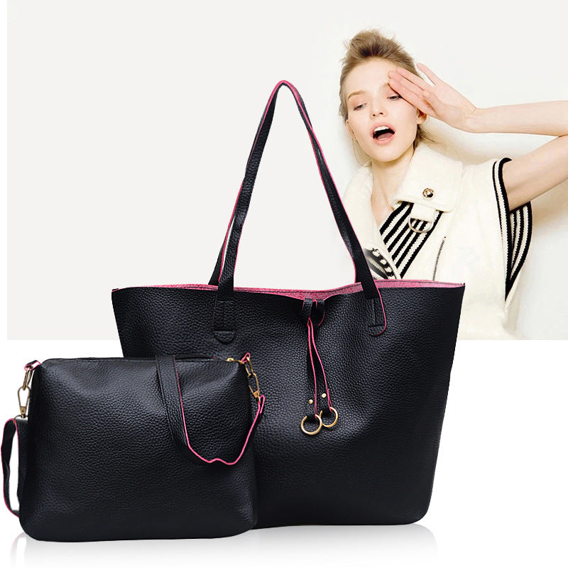 Womens Fashion Ribbon Shoulder Bag Two-Piece Set