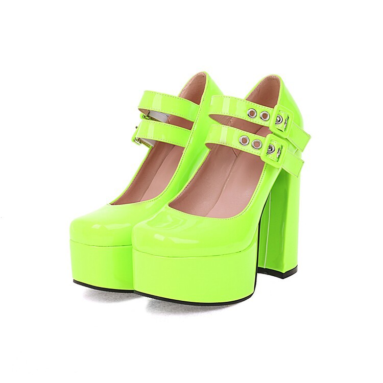 Womens Round-toe Solid-color High Heels