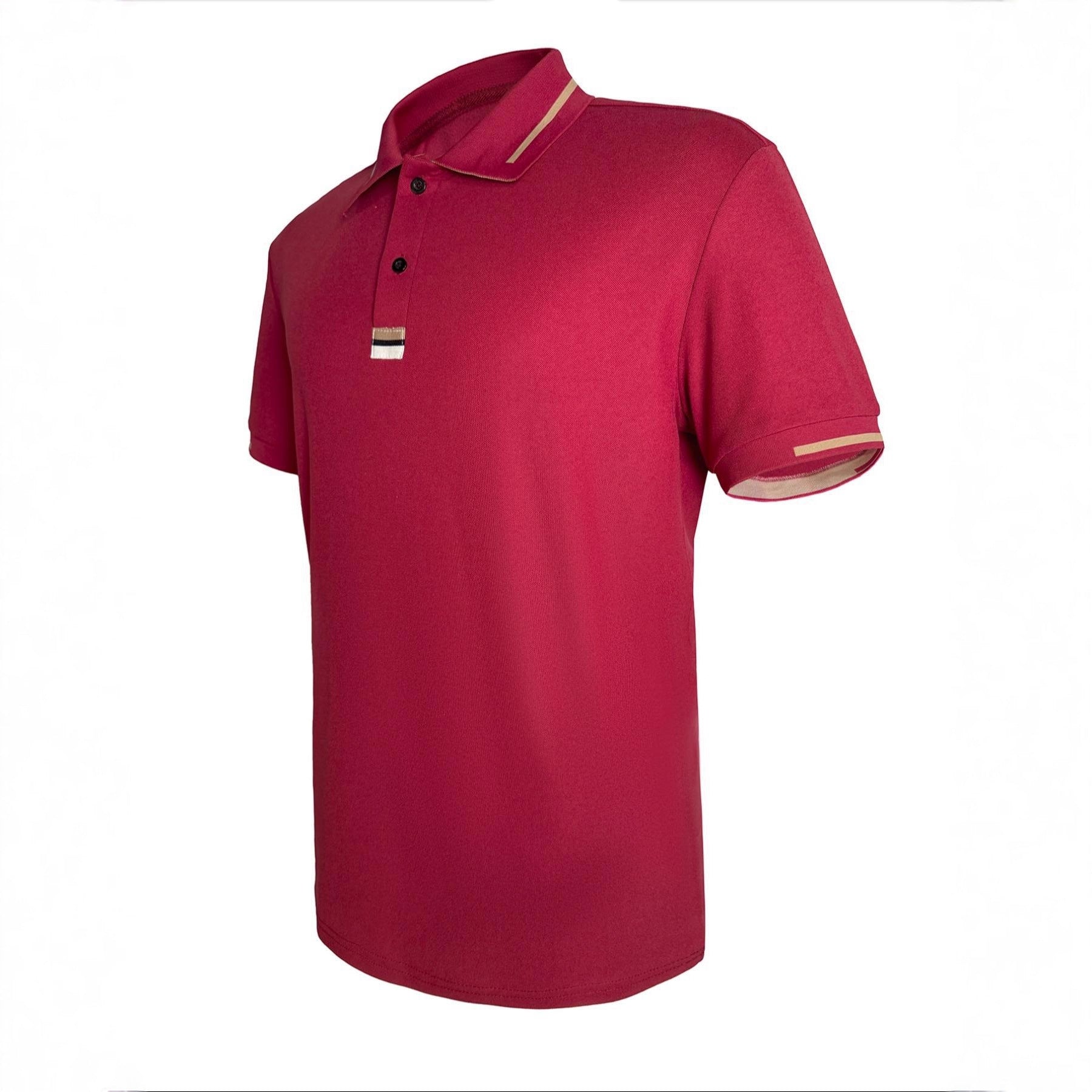 Mens Casual Short-sleeve Polo Shirt With A Turn-down Collar