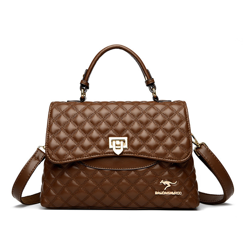 Fashionable Versatile Diamond-quilted Crossbody Shoulder Bag