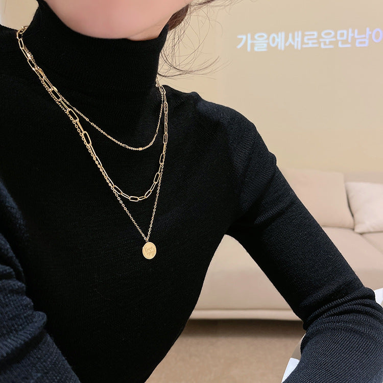 Multi-Layered Sweater Chain For Women Long Necklace Style