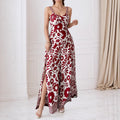 Elegant Womens Floral Print Wrap-Style Jumpsuit With Straps