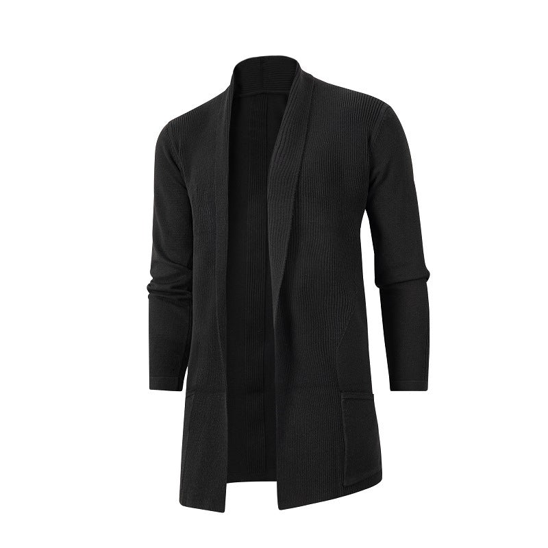 Mens Slim-Fit Plus-Size Knitted Cardigan Coat