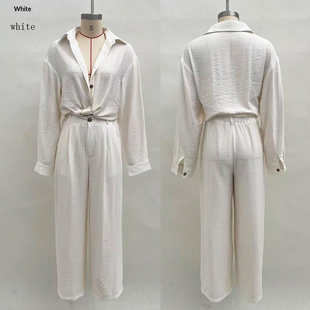 Two-piece Set Featuring A Long-sleeve Shirt With Pocket And Button Detailing