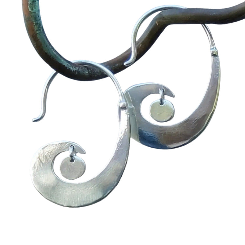 Retro Minimalist Geometric Curved Pendant Earrings Trendy Earrings For Women