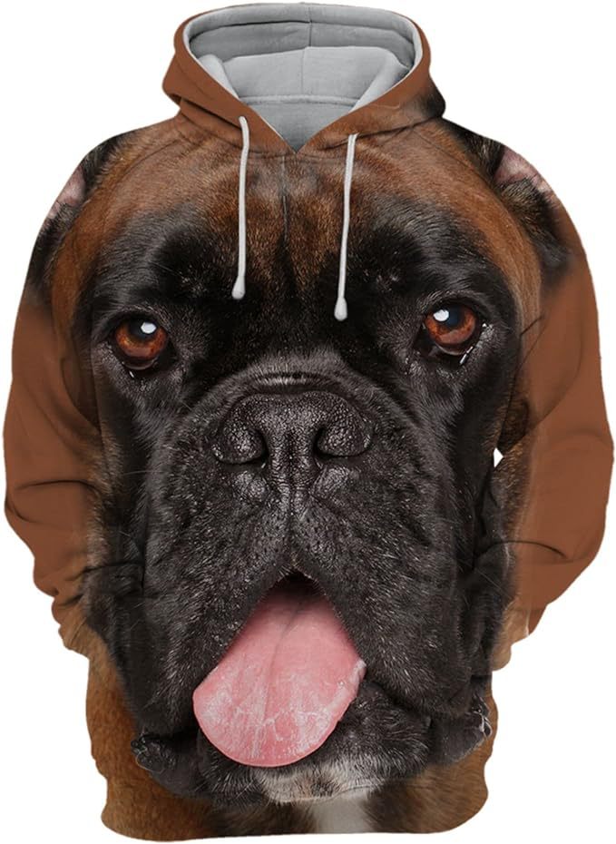 Mens Polyester Heat-Transfer Dog Hoodie