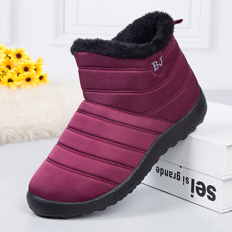 Womens Waterproof Mid-Calf Zip Snow Boots For Fall And Winter