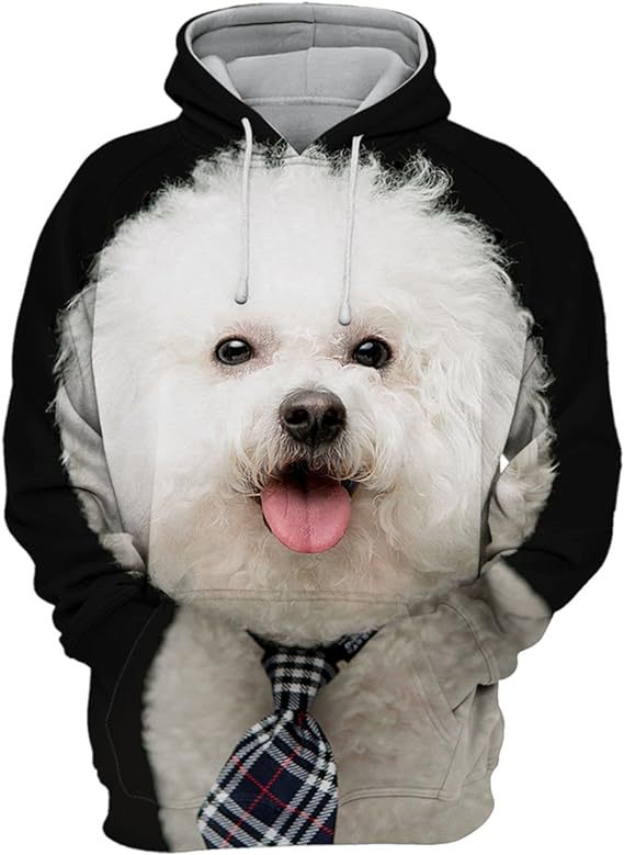 Mens Polyester Heat-Transfer Dog Hoodie