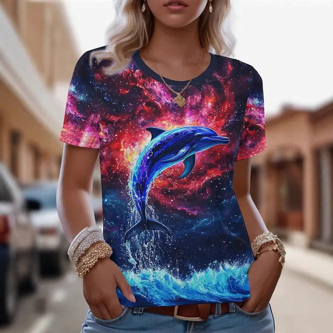 Fashionable Casual Versatile High-quality Crew-neck Short-sleeve T-shirt