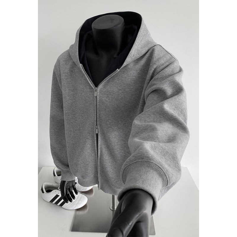 Casual Cropped Patchwork Cardigan Hoodie